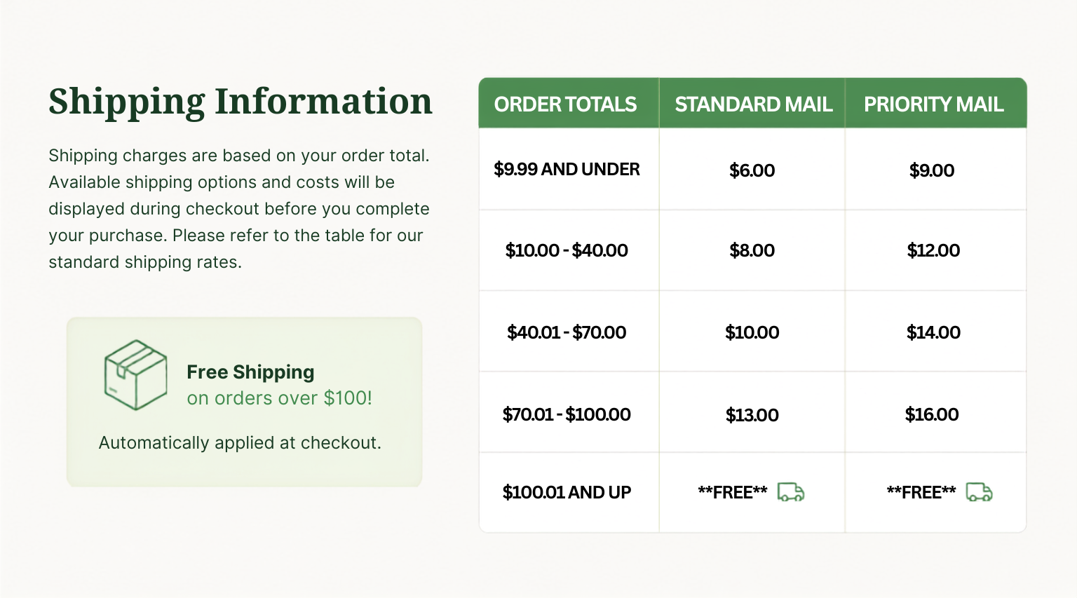 Shipping Rates